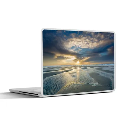 Produktbild von MuchoWow® Laptop Aufkleber Sticker Cover Meer - Wolken - Grau 40x30 cm - Laptop Dekoration - Selbstklebend