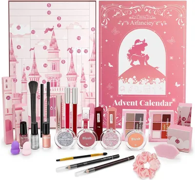 Image de Calendrier de l'Avent beauté pour filles, avec 24 cadeaux cosmétiques raffinés pour les adolescentes et les jeunes femmes, des produits de beauté haut de gamme et une ambiance de l'Avent élégante