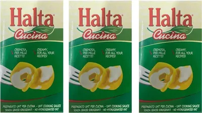 Produktbild von 3x Halta Cucina Preparato Alimentare UHT per Cucina Cremige Zubereitung UHT für die Küche Ideal für Pasta, Saucen, Pizza Kochsahne Sahne 1000ml