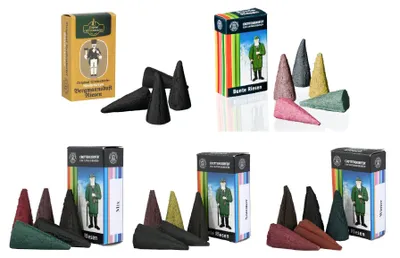 Produktbild von Crottendorfer - 5er Set Räucherkerzen Bermannsduft / Bunte Mischung / Mix / Sommermischung / Wintermischung - Ingesamt 24 Stück, Größe XL (Groß)