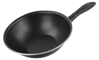 Wok aus emailliertem Stahl, schwarz, 28 cm, 4,6 l