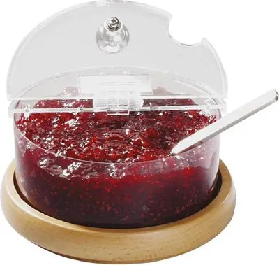 Produktbild von APS 11812 Kühlschale Mini Holz TOP FRESH, Ø 14 cm, Höhe 9 cm, 0,6 Liter, inkl. Kühlakku und Klappdeckel