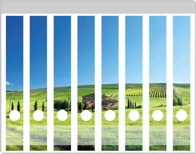 Produktbild von Wallario Ordnerrücken Sticker, selbstklebend für schmale Ordner, 8 Stück, Motiv Farm in der Toskana