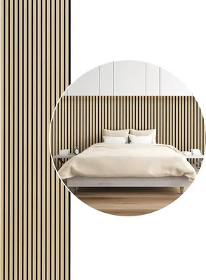Productafbeelding van Akoestisch wandpaneel 120x60x2,1 cm - Geluidsabsorber - Houten akoestisch wandpaneel
