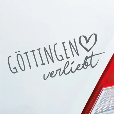 Produktbild von Auto Aufkleber Göttingen verliebt Herz Stadt Heimat Liebe Car 19x7 cm Grau Sticker Heckscheibenaufkleber