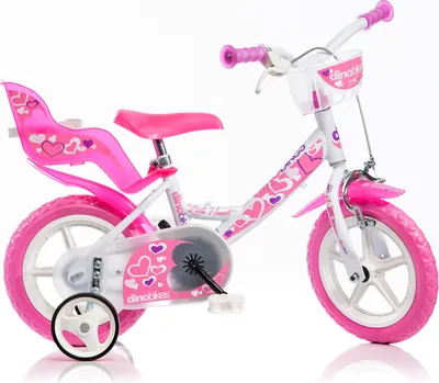 Produktbild von Little Heart 12palcová 21cm dívčí ráfková brzda bílá/růžová