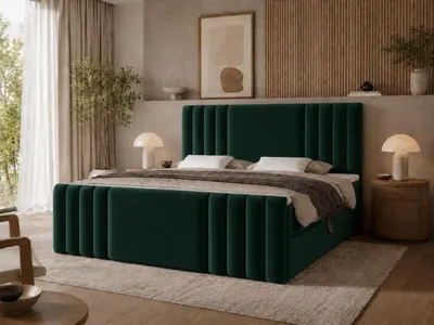 Produktbild von Emlar Boxspringbett Sava MAX 200x200 - Bett mit Matratze und Topper - Boxspringbett mit Bettkasten und Matratze - Boxspringbett Grün (Magic Velvet 2292)