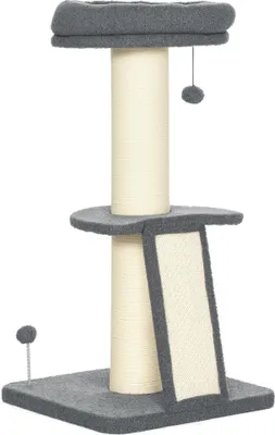 Produktbild von PawHut Kratzbaum 92H cm Kletterbaum mit Kratzbrett Katzenbaum Dunkelgrau