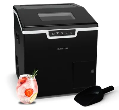 Eiswürfelmaschine 20 kg/24h, Kugel- & Crushed-Eis, 3 l Tank, Schwarz