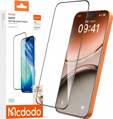 Zdjęcie produktu dla Mcdodo Szkło Hartowane Autofit Mocna Szybka Do Etui Do Iphone 17 Pro Max