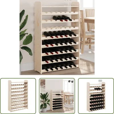 Obrázek produktu pro The Living Store Stojan na víno s horní policí 72,5x25x111,5 cm z masivního borovicového dřeva