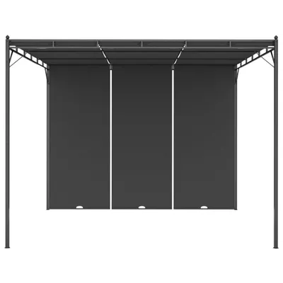 Image de vidaXL Pavillon de jardin avec rideau latéral 3x3x2,25 m Anthracite