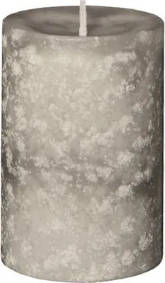Produktbild von 2 Stück durchgefärbte handgegossene Stumpen Kerzen Stein 15 x 7,5 cm Serie Arktis, Trendkerzen, Adventskerzen
