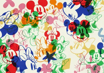 Zdjęcie produktu dla Disney fototapeta Mickey & Minnie Mouse niebieskim,zielonymIczerwonym - 612791 - 4 x 2,50 m