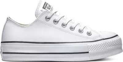 Produktbild von Converse Chuck Taylor All Star Lift Ox Frauen Leder Plattform Turnschuhe Weiß Schwarz  – undefined / Weiß schwarz
