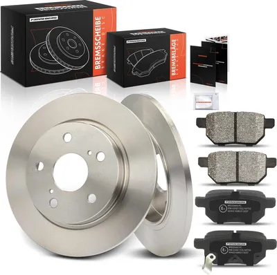 Produktbild von Frankberg 2x Bremsscheiben 4x Bremsbeläge Hinterachse für Toyota Corolla Stufenheck E15 1.3L 1.4L 1.6L 2006-2014