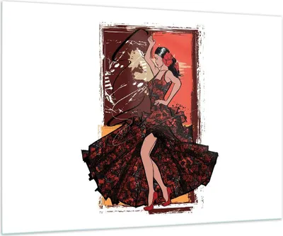 Produktbild von Bilder auf glas - Tanz Tänzer - 100x70cm - Glasbilder - Wandbilder - Bilder - Kunstdruck - zum Aufhängen bereit - Wanddekoration aus Glas - Glas Bilder - Wandbild auf Glas - Einteilig - GAA100x70-4123