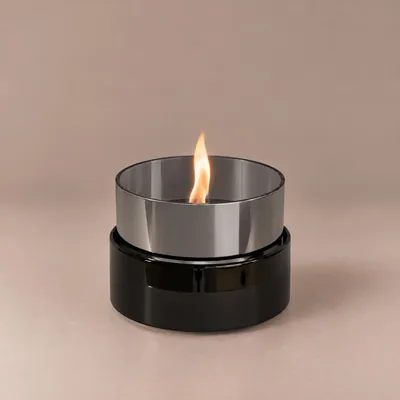Produktbild von Tenderflame Rosie 18 Black/Smoke Ceramic - Tischkamin Tischfeuer Indoor, Bioethanol-Alternative mit Tenderfuel, dekoratives Deko-Feuer für Wohnzimmer, Tisch und Balkon