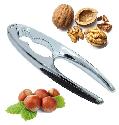 Image de Casse-noix en métal avec poignées antidérapantes en caoutchouc – un casse-noix robuste pour les noix de pécan, les noix du Brésil et autres fruits à coque.