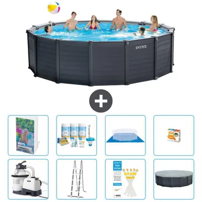 Produktbild von Graphite Panel Pool Rund - 478x124 cm - 9-teilig  S548