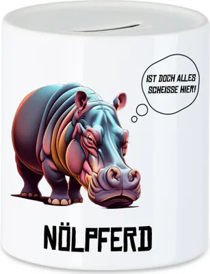Produktbild von Nölpferd Ist doch alles scheiße hier Spardose Wortwitz Sarkasmus Genervt Arbeit Büro