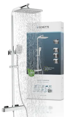 Produktbild von 21218-EU GRAN CANARIA E Überkopfbrause-Set, Chrom, mit Thermostatarmatur