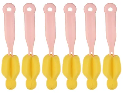 Immagine prodotto di 6 spazzole lunghe con manico per la pulizia profonda delle bottiglie