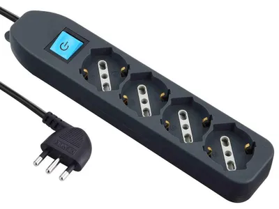Obrázok produktu pre Electraline viacnásobná zásuvka, čierna, 62073