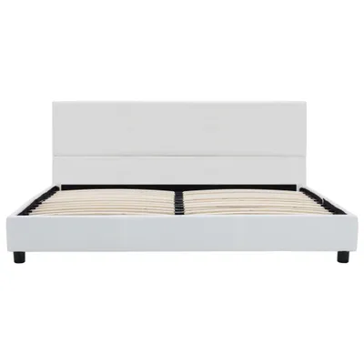Image de vidaXL Cadre de lit blanc en similicuir 140x200 cm