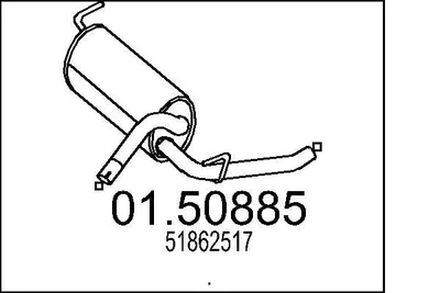 Produktbild von MTS 01.50885 Mittelschalldämpfer Schalldämpfer für FIAT QUBO (225)