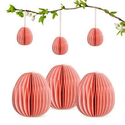 Produktbild von Osterdeko Ostereier zum Aufhängen rosa 6er Set Dekohänger