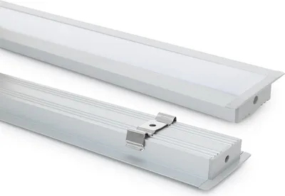 Produktbild von Aluminiumprofil Einbau für LED Streifen bis 31 mm Aluminium 2 m Weiß transluzent