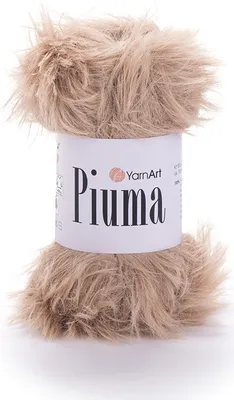 Produktbild von YarnArt Piuma Wolle 4405, Dunkelbeige, 100% Polyester, 100m/50g, Flauschig & Vielseitig