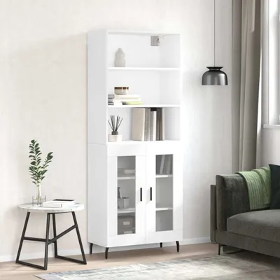 Productafbeelding van vidaXL Hoge kast, wit, 69,5 x 34 x 180 cm, houtvezel