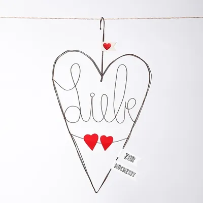 Produktbild von Große Drahtherzen "Liebe"