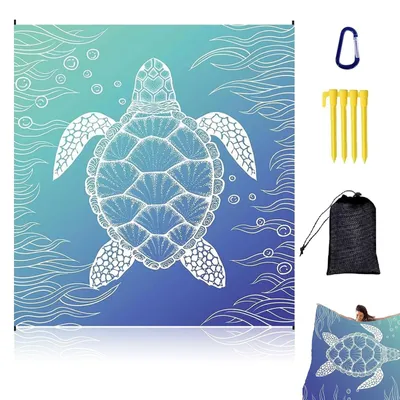Produktbild von Wasserdichte Strandmatte XXL, 200 x 210 cm, mit 4 Heringen