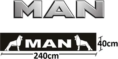 Produktbild von MAN Auflieger Kotflügel Schriftzug und Logo weiß auf schwarz | 40 x 240 cm