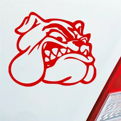 Produktbild von Auto Aufkleber Bulldogge Hund Tier Animal Dogge 12x10 cm Rot Sticker Heckscheibenaufkleber