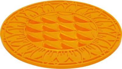 Image de Tapis à lécher Beeztees « Tournesol » en silicone orange