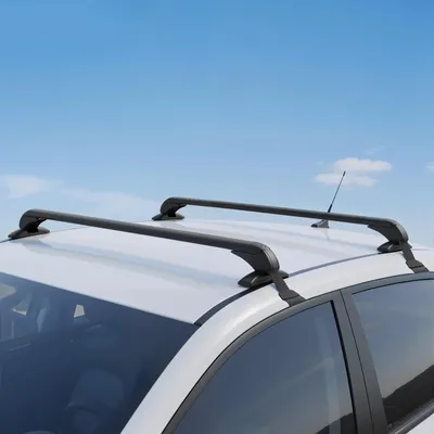 Zdjęcie produktu dla Uniwersalny bagażnik dachowy – 2 aluminiowe belki poprzeczne – maks. nośność 75 kg – do 4- i 5-drzwiowych sedanów oraz SUV-ów – do przewozu bagażu i podróży – czarny