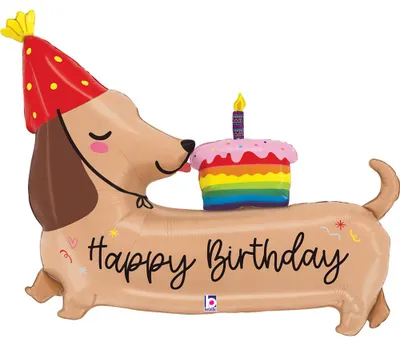 Image de Forme Folienballon "Happy Birthday" Hund | 109 cm