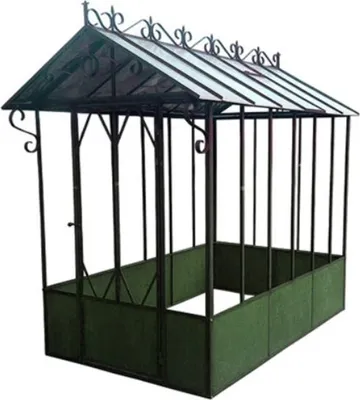 Image de Casa Padrino Serre Art Nouveau - Différentes couleurs - Serre artisanale en fer forgé avec toit en tôle galvanisée et panneaux de verre
