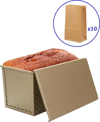 Obrázok produktu pre CANDeal forma na pečenie toastového chleba Forma na pečenie koláčov Forma na pečenie s vekom 450 g Forma na pečenie chleba s nepriľnavým povrchom Pullman s 10 vreckami na toasty