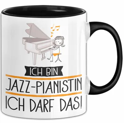 Produktbild von Geschenk für Jazz-Pianistin Tasse Lustige Geschenkidee Geburtstag Ich Bin Jazz-Pianistin Ich Darf Das (Schwarz)