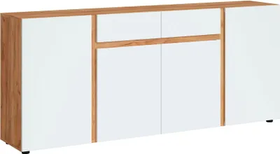 Produktbild von Sideboard Morongo Kommode 200x40x86cm Farbe wählbar,Eiche Kraft Gold / Weiß