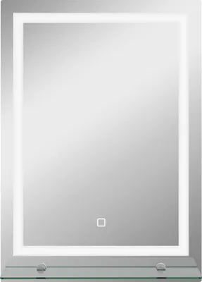 Image de Miroir de salle de bain Fortuna Lai avec éclairage, miroir mural avec 3 couleurs de lumière, miroir lumineux IP44 avec interrupteur tactile, fonction mémoire, miroir de salle de bain en aluminium, 50 x 70 cm