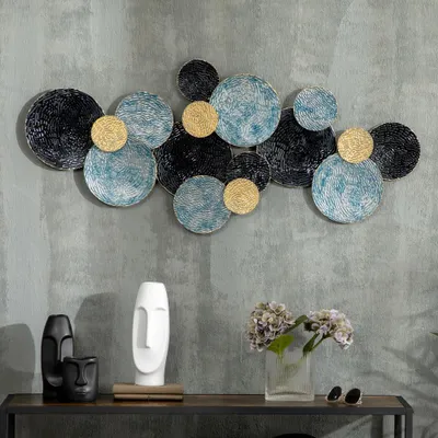 Image de Sculpture murale en métal - Décoration murale - Ornement mural - Panneau mural - Grand format : 121 x 53 cm