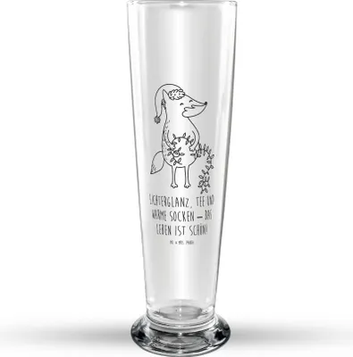 Produktbild von Mr. & Mrs. Panda Trinkglas Fuchs Weihnachten - Transparent - Geschenk, Glasbecher, Glasbierglas, Weihnachtszeit, Nikolaus, Winter, Bierglas, Bier Glas, Heiligabend