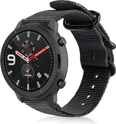 Produktbild von Strap-it Xiaomi Amazfit GTR Nylon Schnallenarmband (Schwarz)
