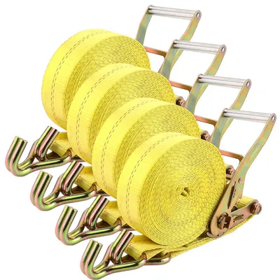 Obrázek produktu pro Upevňovací popruhy s ráčnou a háky, 4 kusy, šířka 50 mm, délka 8,5 m, nosnost 5000 kg